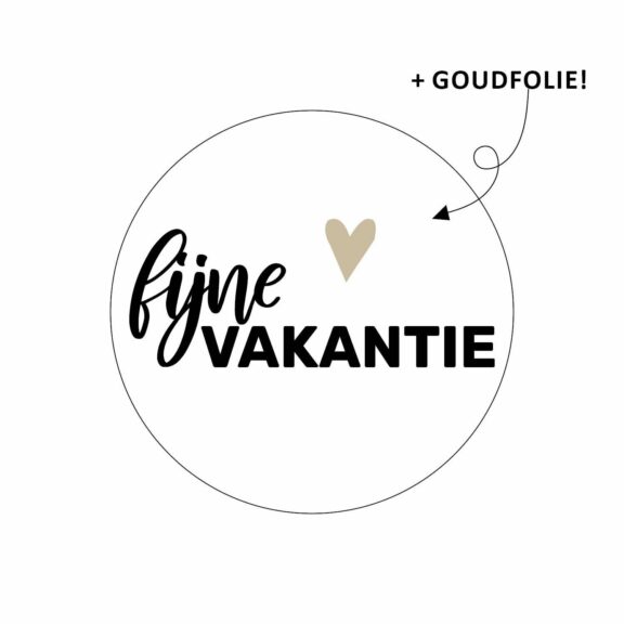 Sticker rond 40 mm (5 stuks) | 'Fijne vakantie'