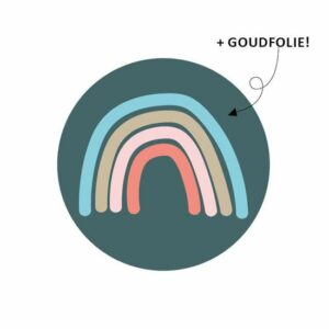 Sticker rond 40 mm (5 stuks) | Regenboog