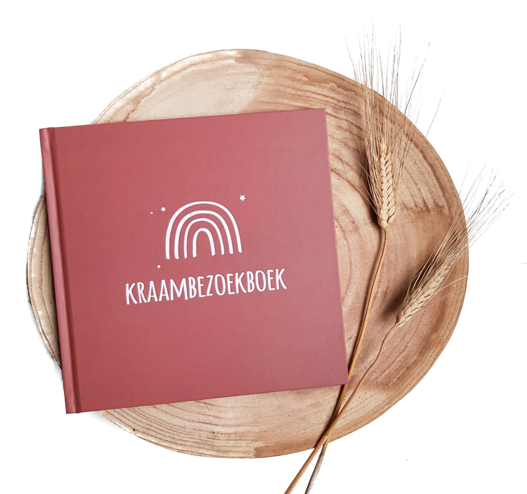 Cadeaupakket roest | kraambezoekboek, bewaarbundel geboortekaarten, wenskaart - Afbeelding 3
