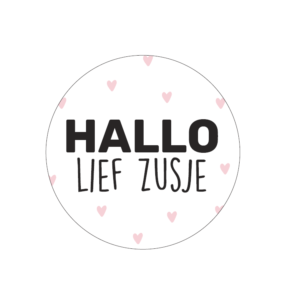 Sticker rond 40 mm (5 stuks) | Hallo lief zusje