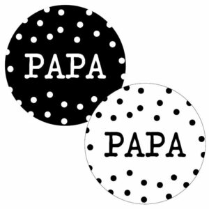 Sticker rond 40 mm (4 stuks) | papa