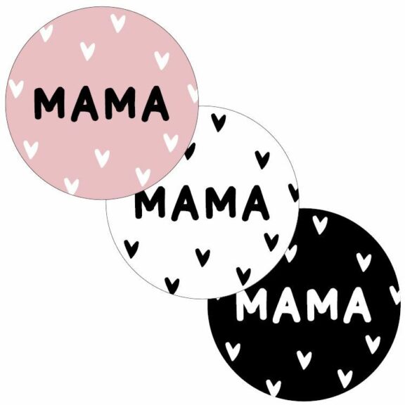Sticker rond 40 mm (6 stuks) | mama