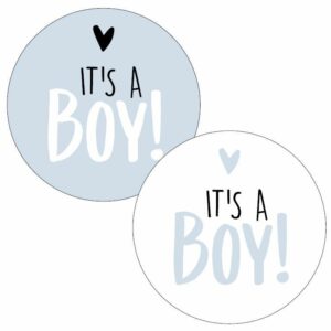 Sticker rond 40 mm (4 stuks) | It's a boy!