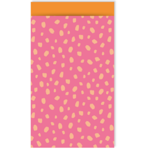Cadeauzakje - roze/oranje stip- 5 stuks