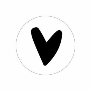 Sticker rond 40 mm (5 stuks) | hartje (zwart wit)