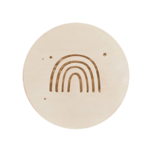 Houten muurcirkel - Regenboog