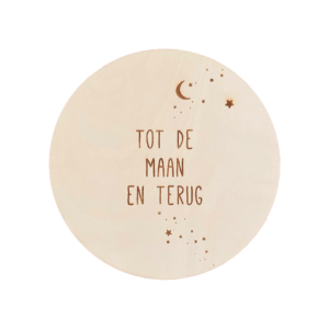 Houten muurcirkel - Tot de maan en terug