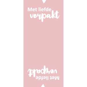 Sticker 143 x 55 mm | Met liefde verpakt | 5 stuks