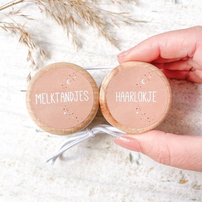 Melktandjes | eerste haarlokje bewaardoosjes | Heelal | Roze - Afbeelding 2