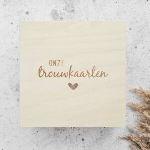 Bewaarkistje - onze trouwkaarten | hartje