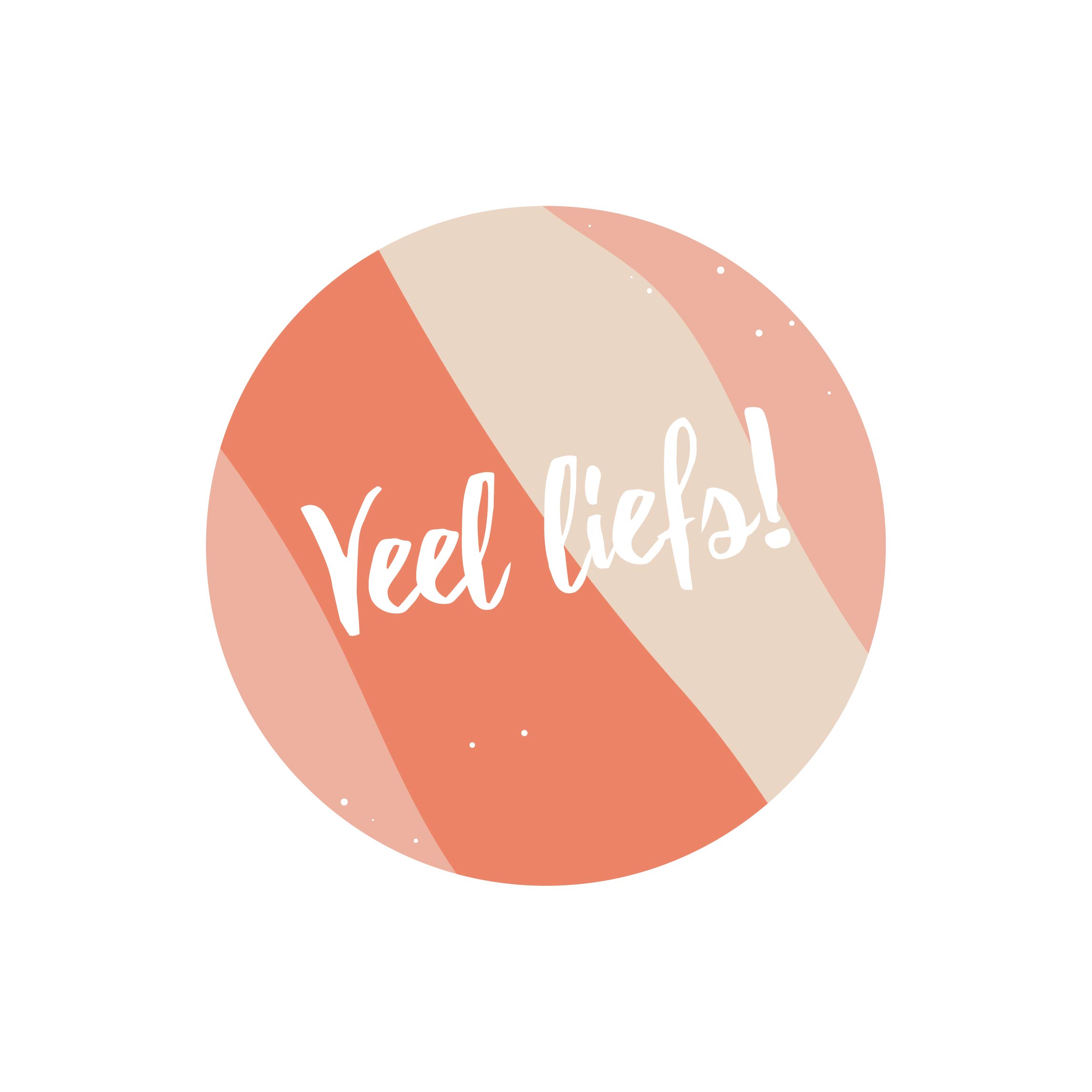Sticker 30 mm (5 stuks) | veel liefs
