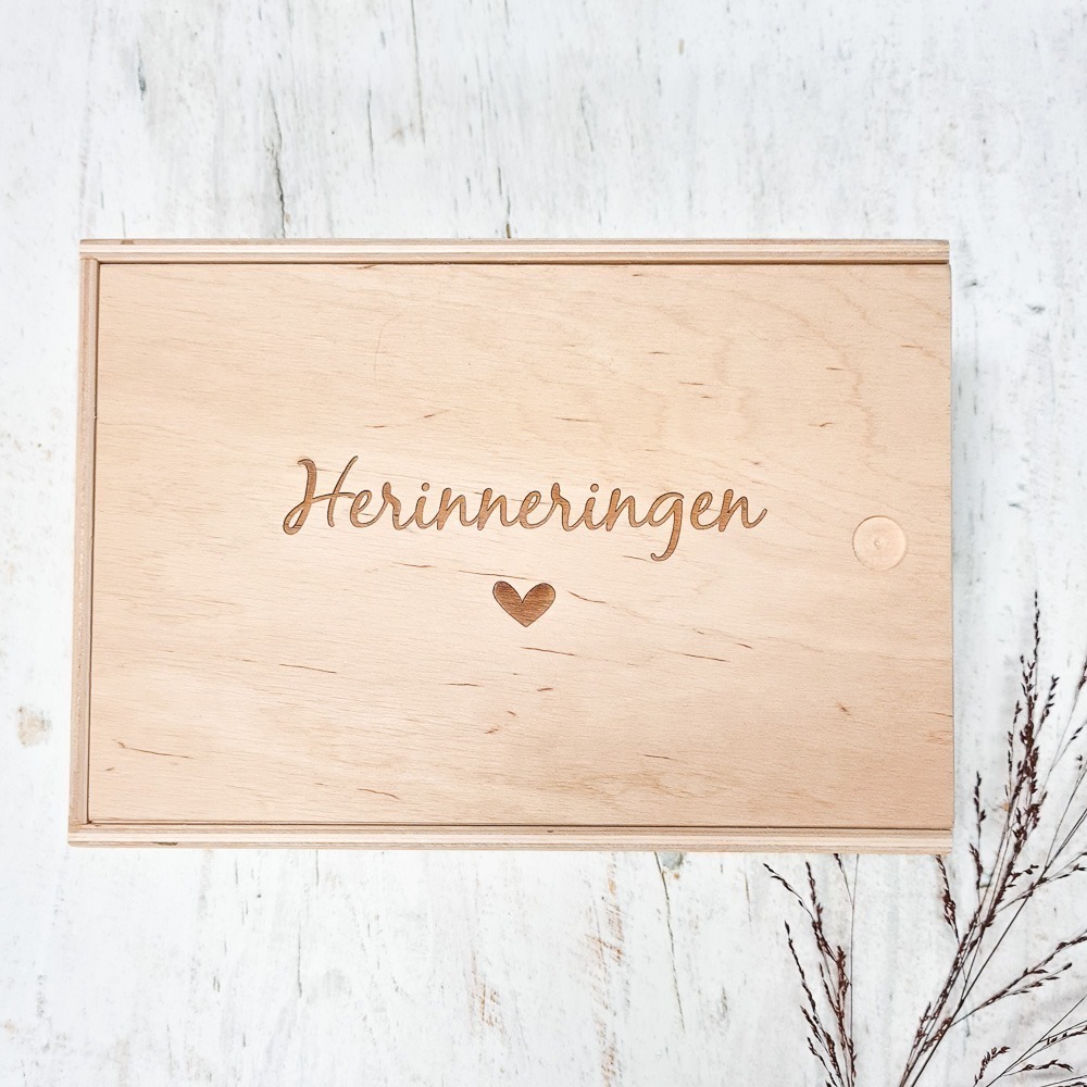 Herinneringen - bewaarkist met schuifdeksel