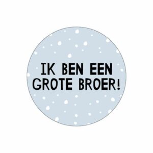 Sticker rond 40 mm (5 stuks) | Ik ben een grote broer!