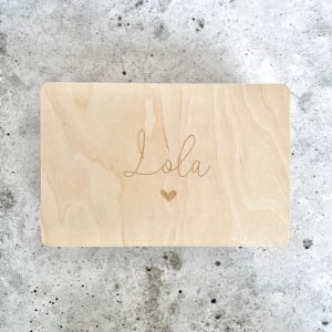 Bewaarkist M - sierlijk lettertype