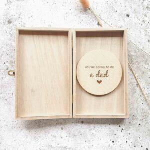 You're going to be a dad - houten kistje met houten cirkel
