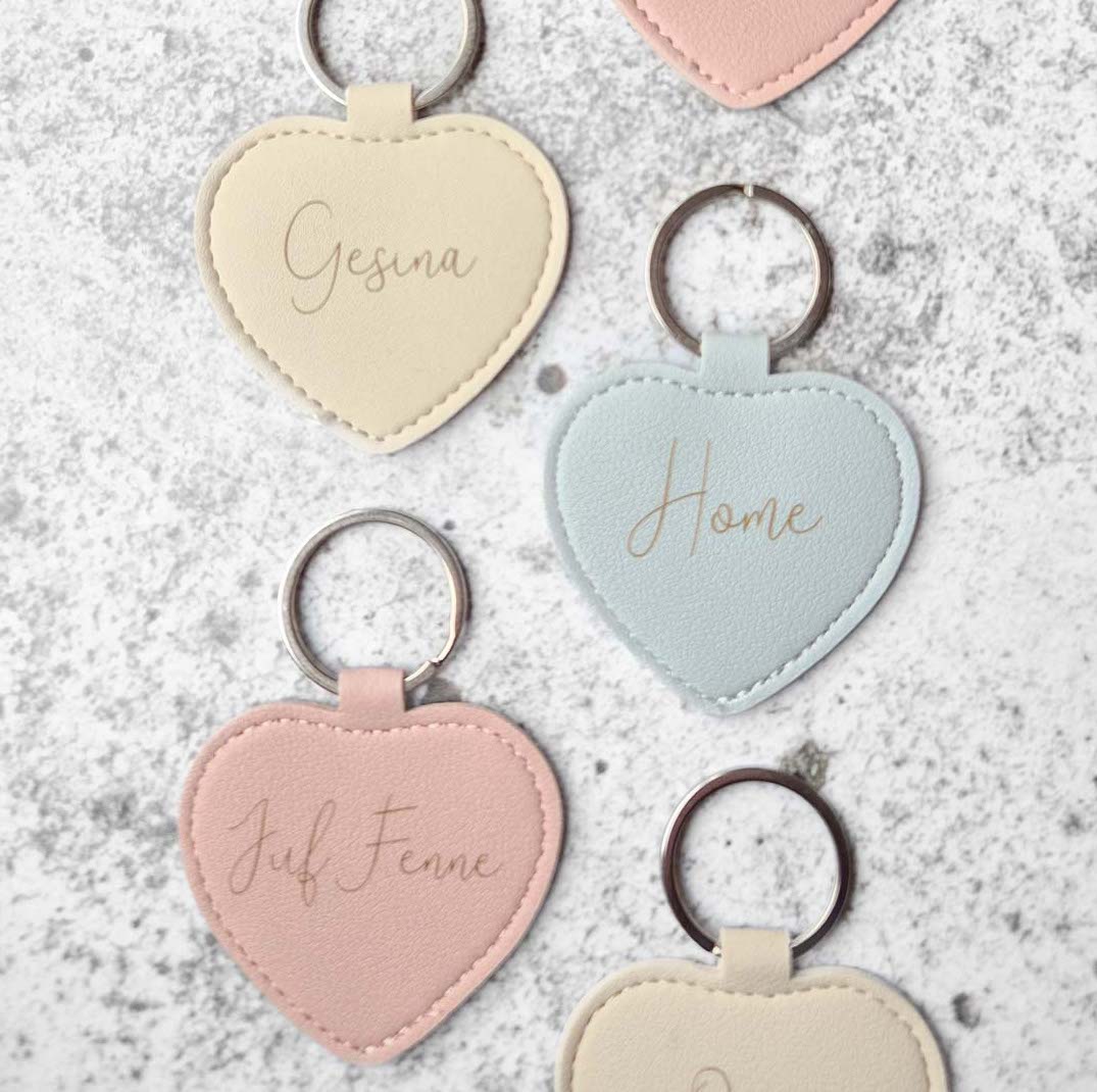 Leren hanger met naam - hartje - Afbeelding 2