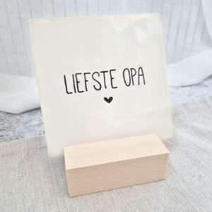 Alternative view of Liefste opa - beige - tegel met gravering