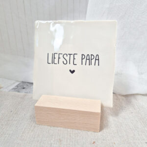 Alternative view of Liefste papa - beige - tegel met gravering