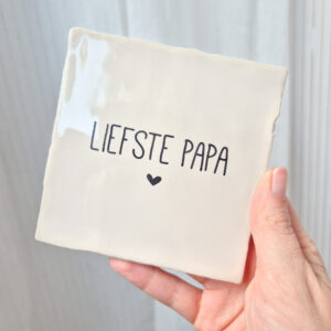 Liefste papa - beige - tegel met gravering