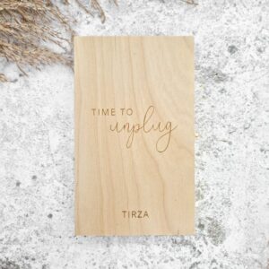 Time to unplug - houten bewaarkistje - met naam