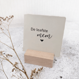 De leafste mem - wit - tegel met gravering