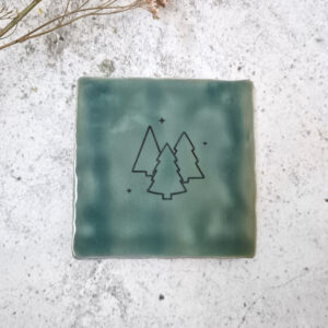 Tegeltje - donkergroen | kerstbomen