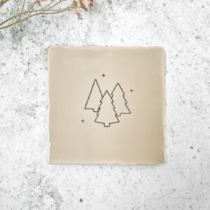 Tegeltje - beige | kerstbomen