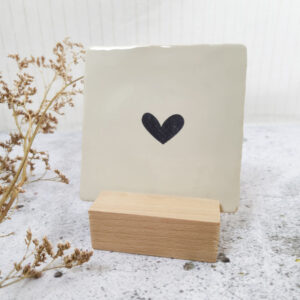 hartje - wit - tegel met gravering