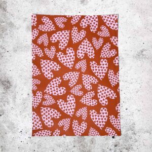 Cadeauzakje L - 27x34cm Hearts duo roest en roze (5 stuks)