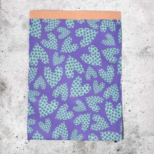 Alternative view of Cadeauzakje L - 27x34cm Hearts duo purple green (5 stuks)