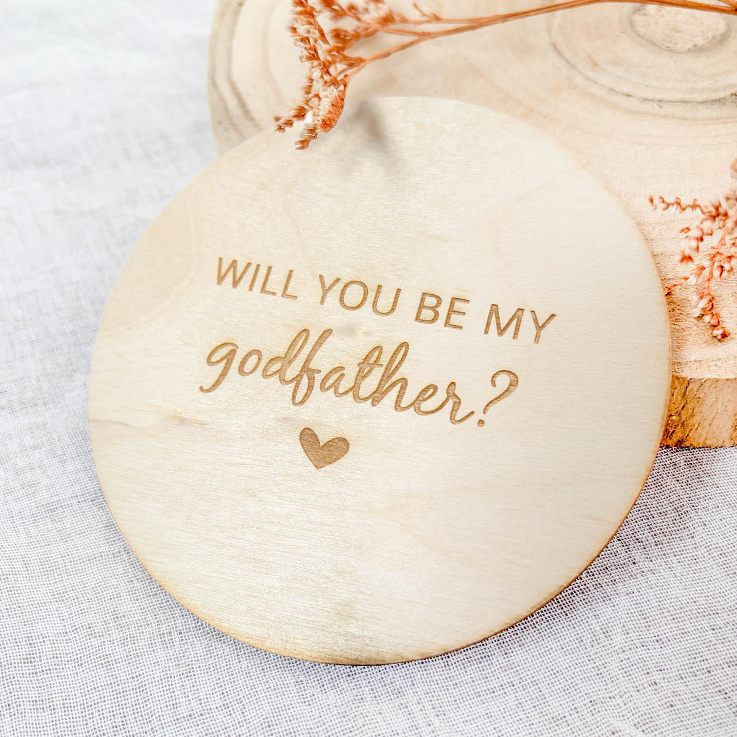 will you be my godfather? - wooden disc - Afbeelding 2