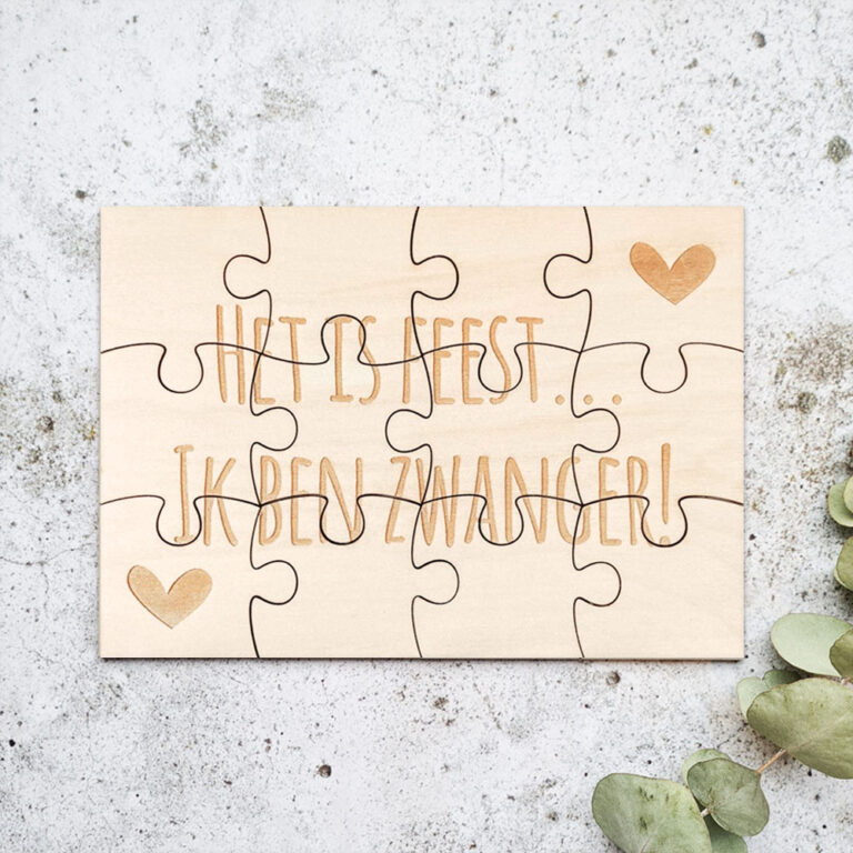 Het is feest... ik ben zwanger! - Houten puzzel