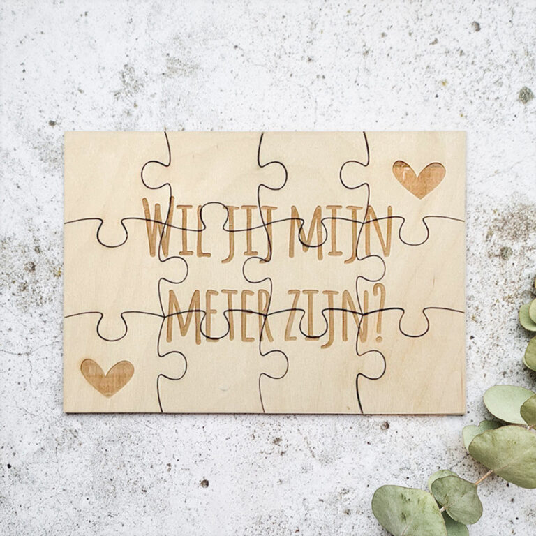 Wil je mijn meter zijn? - Houten puzzel
