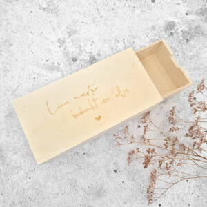 Houten schuifdoosje | Lieve meester, bedankt voor alles