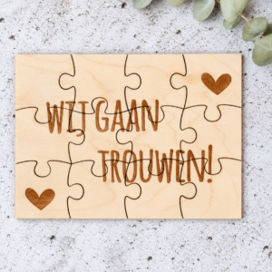 Wij gaan trouwen! - Houten puzzel